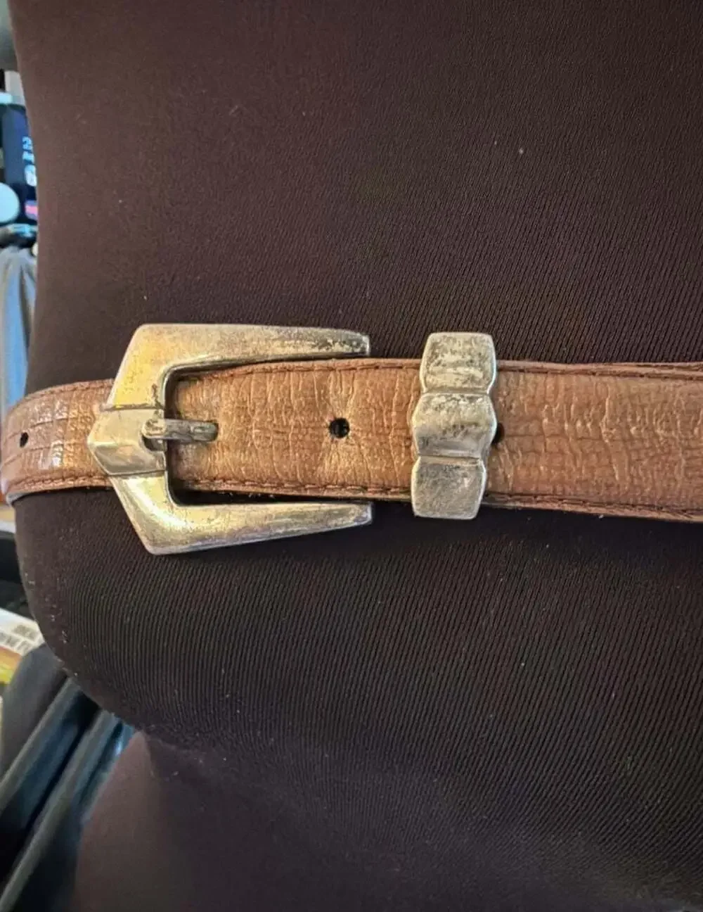 Vintage Justin Brown Leather Texas Concho Western Ranger Belt